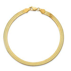 JTV 14K Yellow Gold 4mm Silky Herringbone Chain Bracelet New in Box